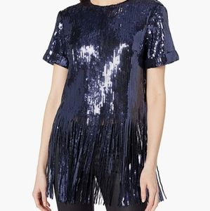 House of Harlow 1960 Women's Pamela Sequin Fringe Tee